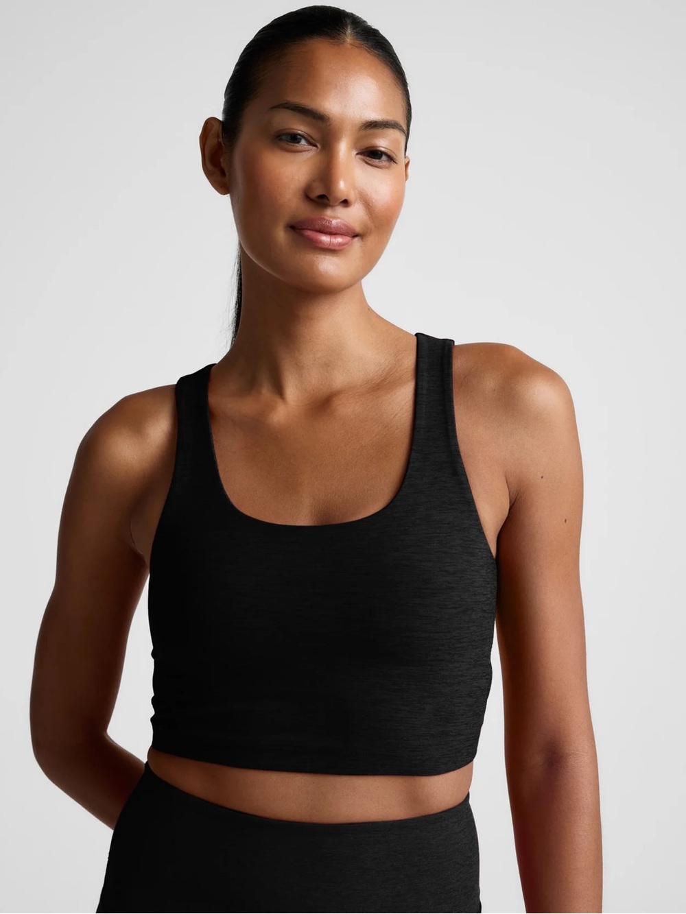 Beyond Yoga Black Space dye Twister Crop Tank